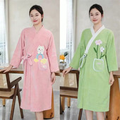 浴袍女可穿可裹柔软吸水浴裙成人学生洗澡家用加厚浴巾 如之纺
