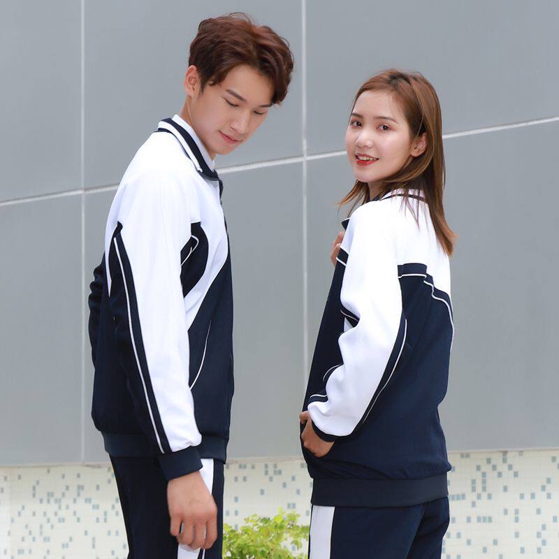 深圳市中学生校服冬季加绒外套运动服男女生夏秋薄款棉质长袖长裤