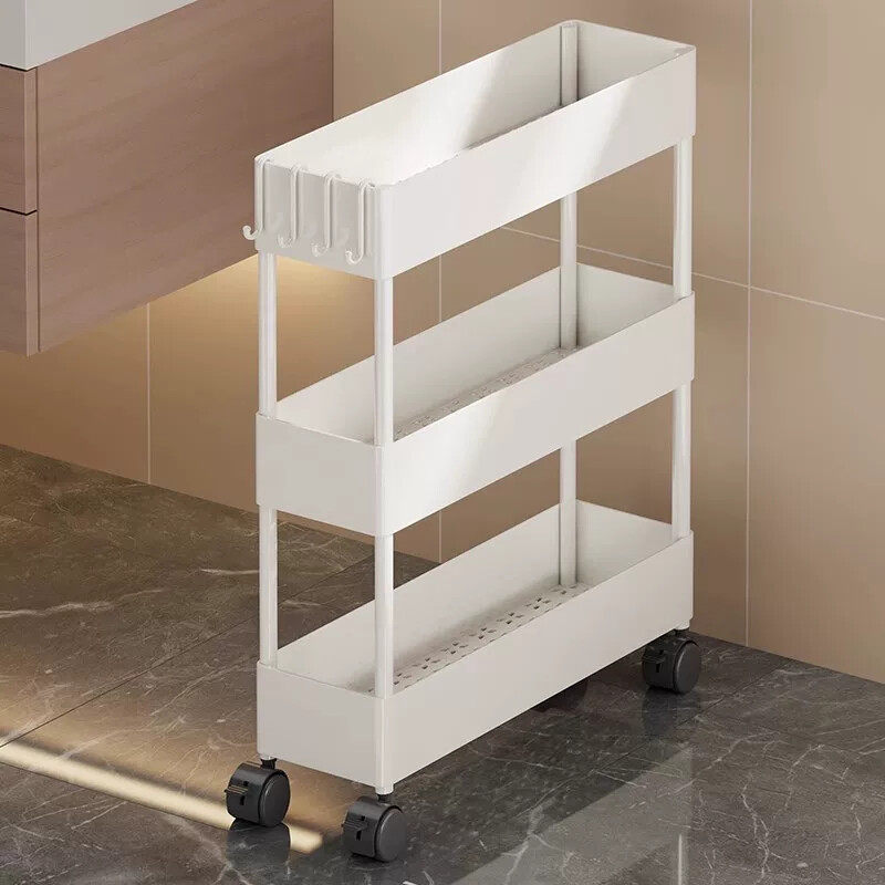 卫生间置物架门后小推车浴室窄缝多功能小型落地厕所夹缝隙收纳柜