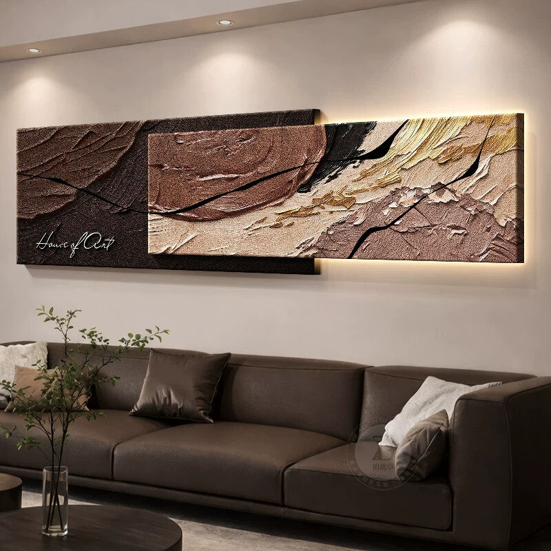 轻奢高级感客厅装饰画2026新款立体浮雕沙发背景墙挂画抽象肌理画