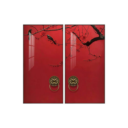 新中式沙发背景墙装饰画古典玄关壁画中堂茶室报喜鸟高端挂画国风