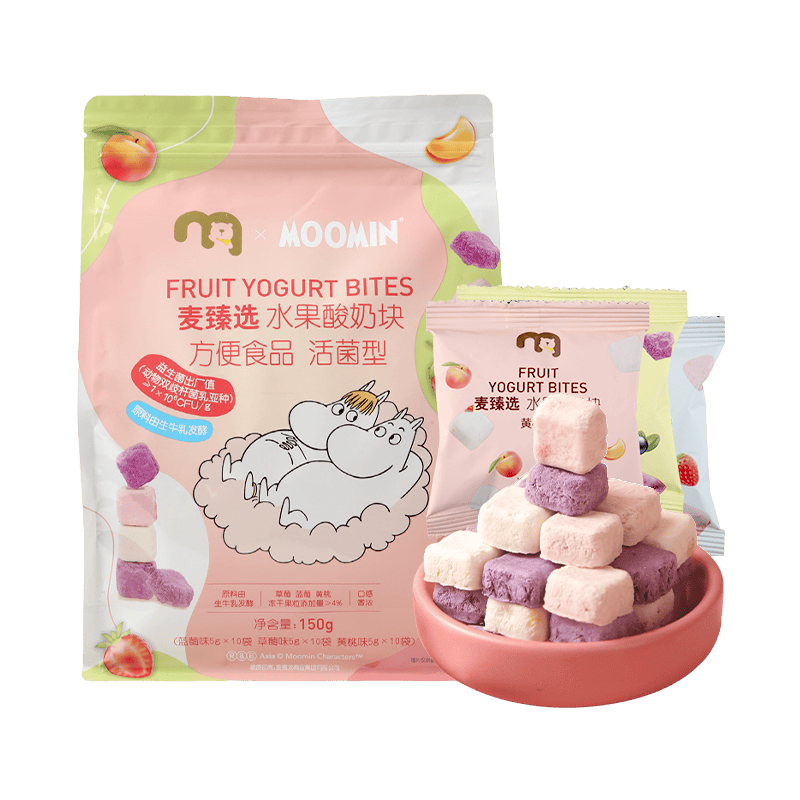 麦德龙麦臻选冻干水果酸奶块150g袋装蓝莓草莓黄桃即食燕麦伴侣
