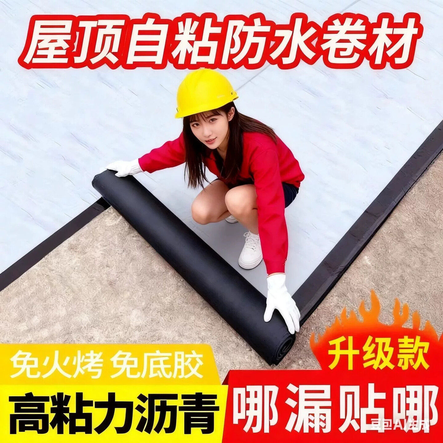 防水卷材自粘金属铝免火烤沥青卷材屋顶房顶隔热防水防漏蓝红卷材