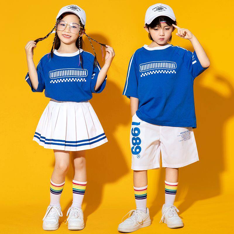 儿童啦啦队团体表演服男童嘻哈街舞幼儿园运动会少儿啦啦操演出服