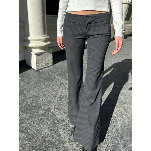 Women's Fashion Commuter Low Waist Striped Suit Pants Stree