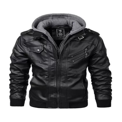 European and American autumn and winter faux leatherjacket