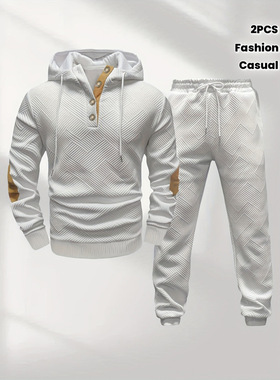 V 94143 Solid jacquard men's hoodie 纯色提花男士连帽卫衣