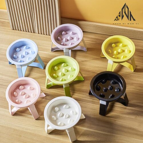 Ceramic Cat Food Bowl Easy to Clean for Canned and Dry Food