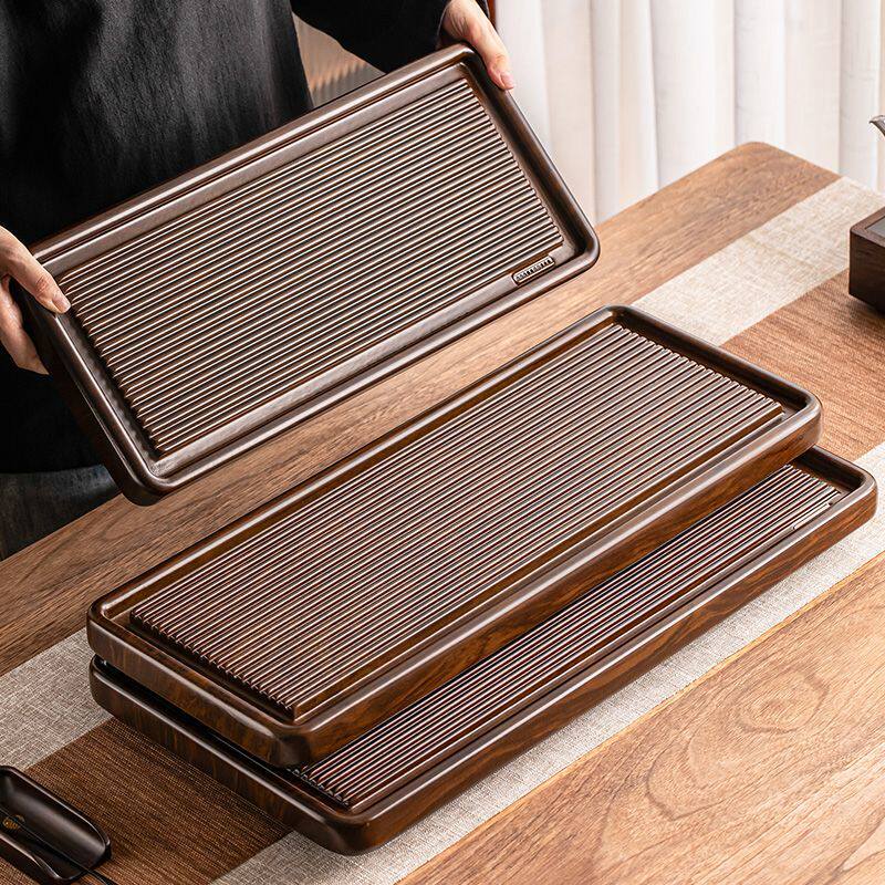 长方形简约小型干泡茶台茶海托盘电木家用轻奢茶盘排水办公室茶道