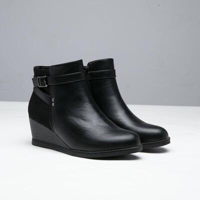X 96640 Buckle low tube women's boots 皮带扣低筒女靴跨境