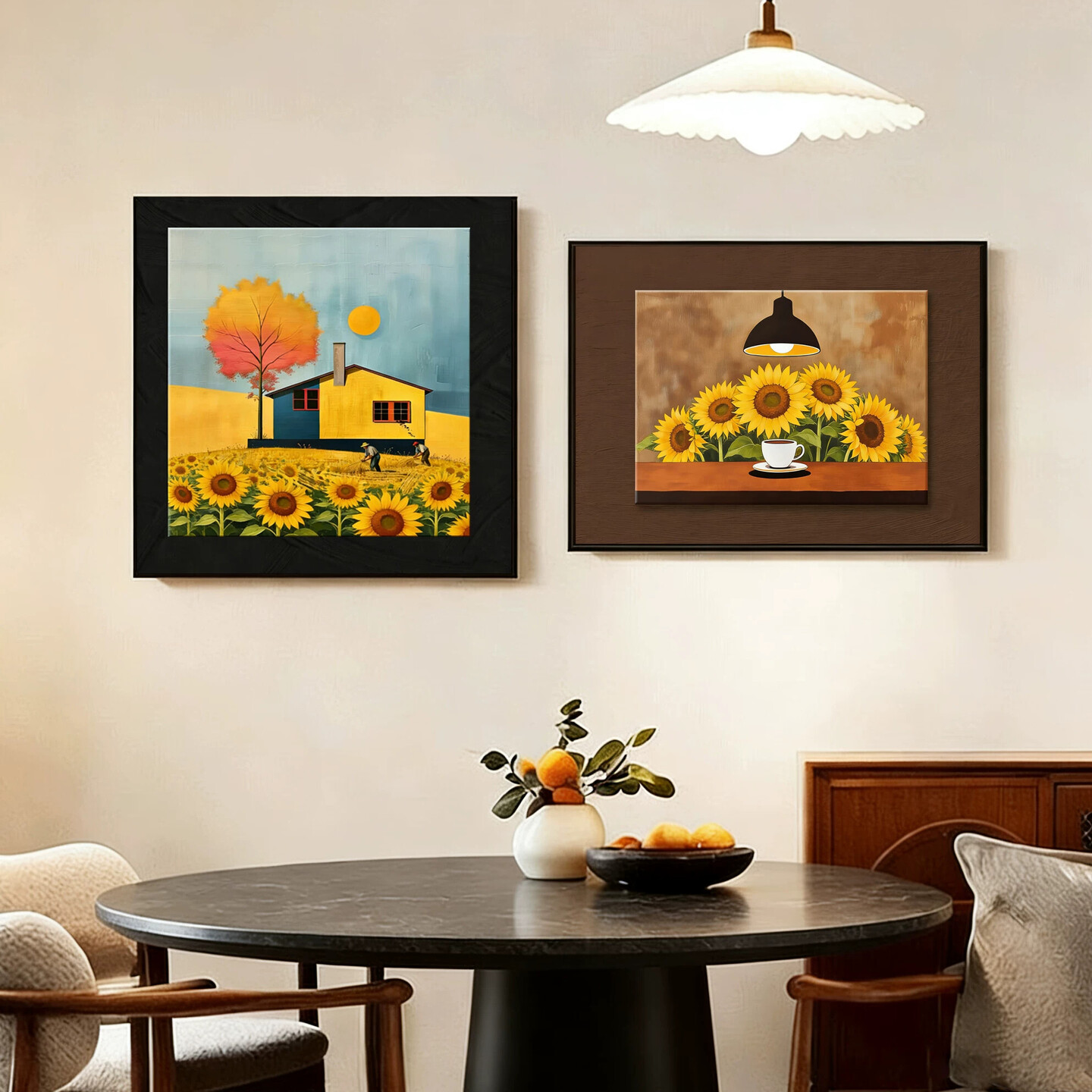 现代简约客厅餐厅装饰画田园风静物挂画高级感壁画2026新款饭厅画