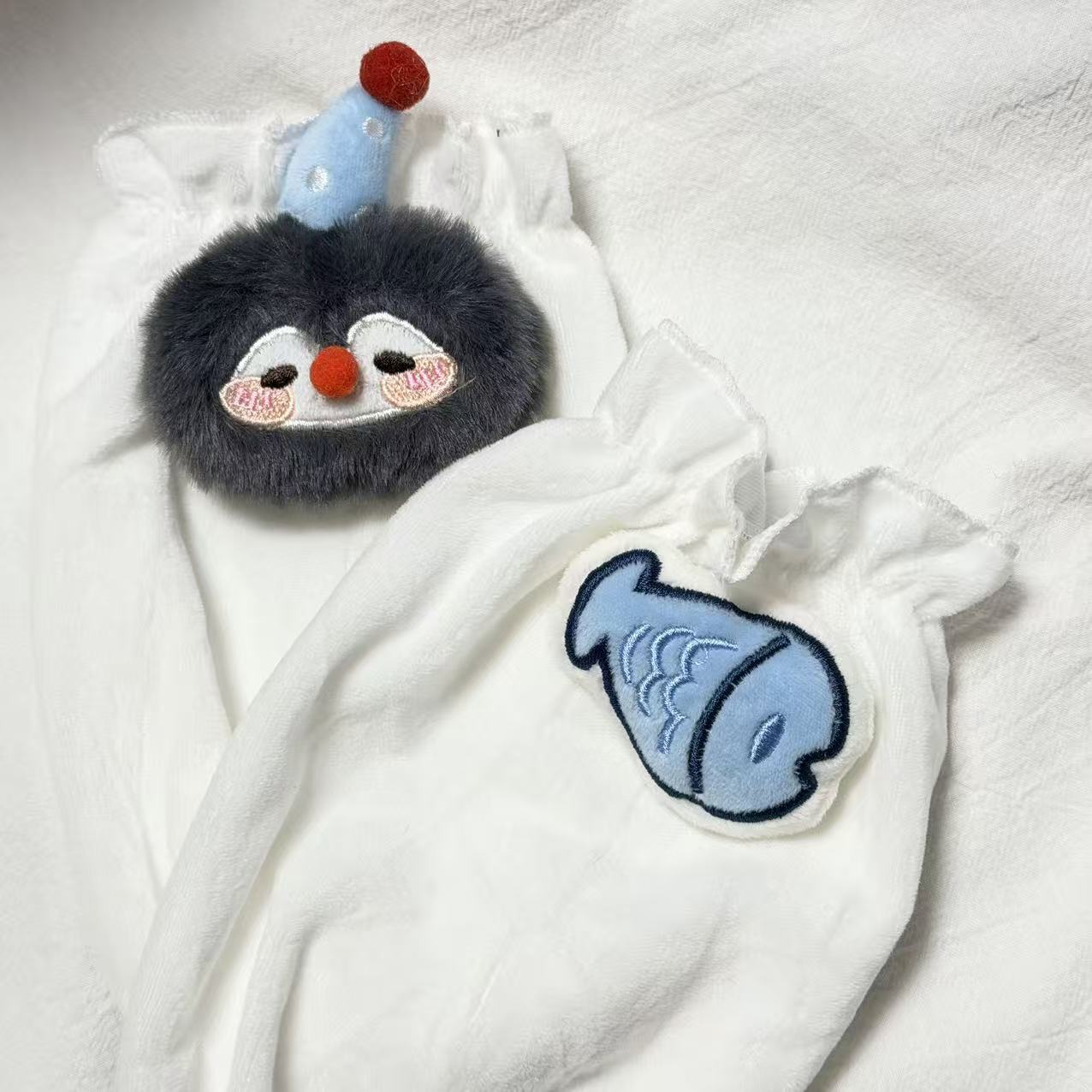 新款企鹅小鱼中款羽绒服秋冬防脏工作袖套学生耐脏防护防污