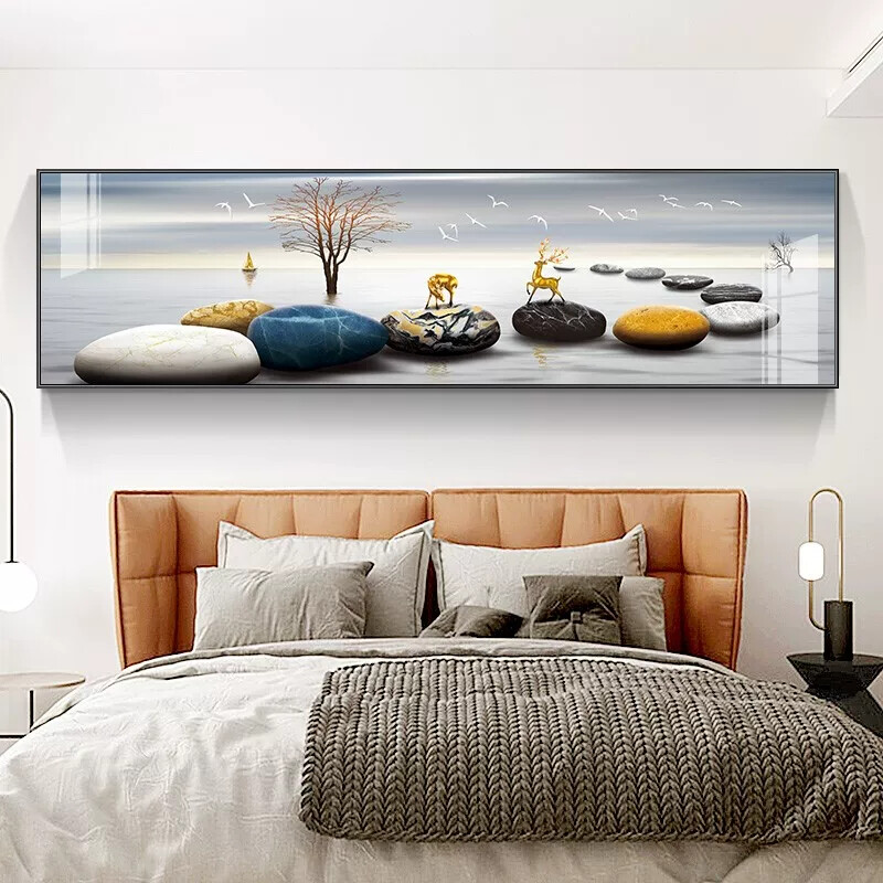 卧室装饰画晶瓷画床头画挂画单幅客厅壁画背景墙壁画沙发背景墙挂