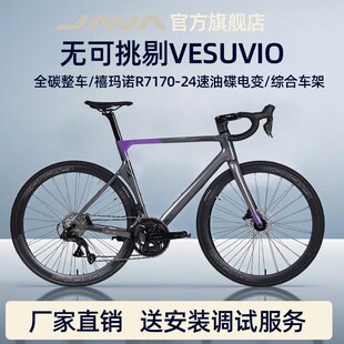喜德盛JAVA佳沃维苏威碳纤维公路自行车24速弯把电变油碟VESUVIO-