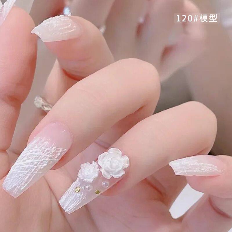 美甲硅胶模具字母冰封蝴蝶结贝壳山茶花树叶花朵3D立体雕花模板软