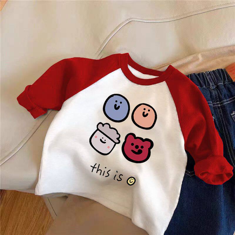 儿童纯棉打底衫春秋季新款洋气韩版男女童长袖T恤中小童百搭上衣