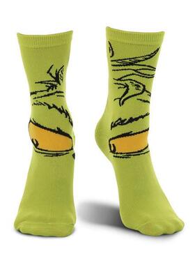 T 59220 Christmas Green Monster Socks 圣诞袜 欧美跨境