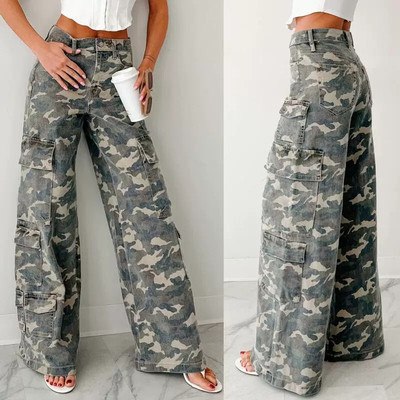 Casual Camouflage Tooling Straight Women's