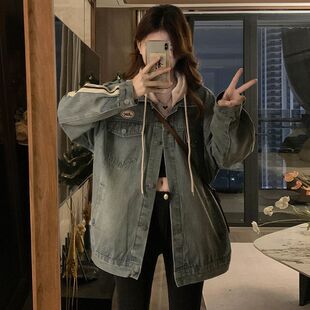 高中生牛仔外套女2024年春装新款初中学生少女韩版上衣青少年女装