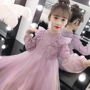 童装女童连衣裙春装2026新款春秋纱裙长袖小女孩洋气裙子秋冬