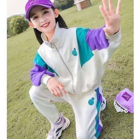 卫衣外套女童春秋套装新款休闲运动两件套中大童洋气儿童秋天潮款