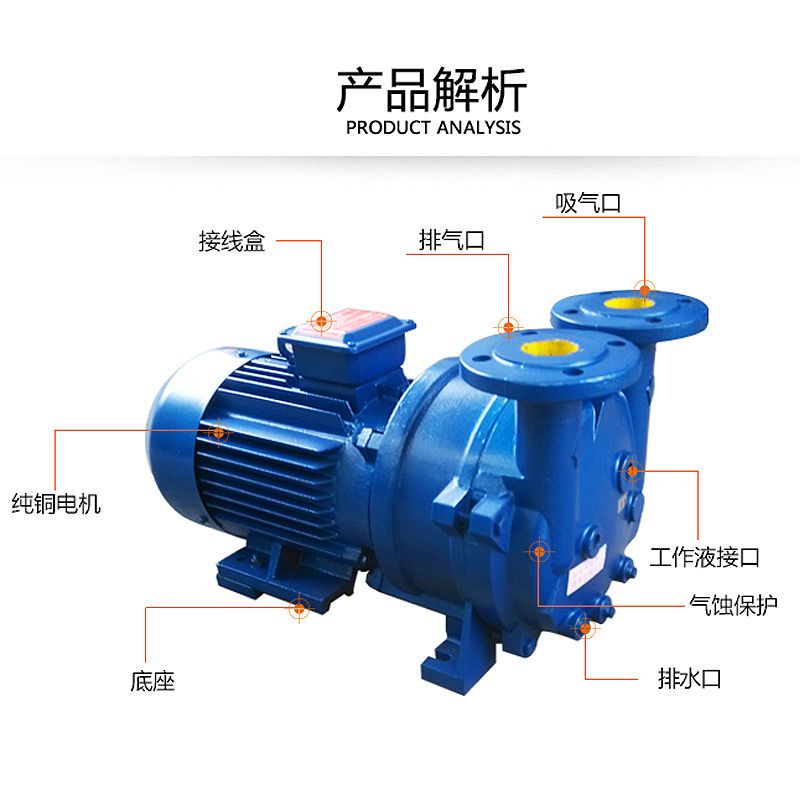 淄博2BV水环式真空泵工业用抽真空机负压泵高真空抽气小型防爆