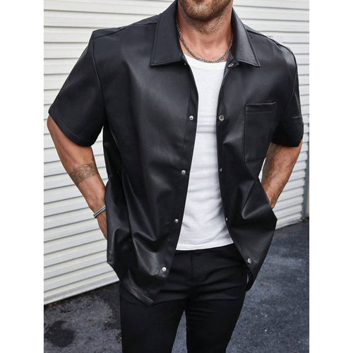 W 99082 PVC patent leather jacket PVC 亮皮外套跨境速卖通