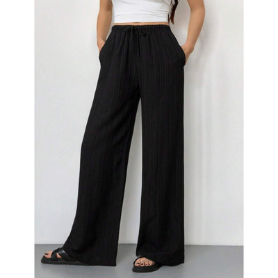 C 94202 Knot Wide Leg Pants 打结阔腿休闲裤跨境速卖通亚马