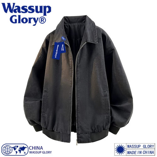 WASSUP GLORY美式cleanfit底特律夹克男复古工装外套春秋休闲上衣