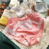 胖mm200斤全棉三角裤 中腰收腹内裤 女士纯棉抗菌日系少女加大码 头