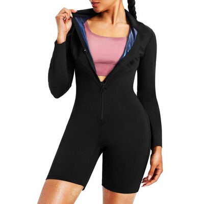Womens body shaping sauna sweating dualfunction jumpsuit