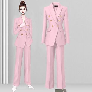 西装套装女神范秋冬新款正装高端时尚西服外套洋气质两件套职业装