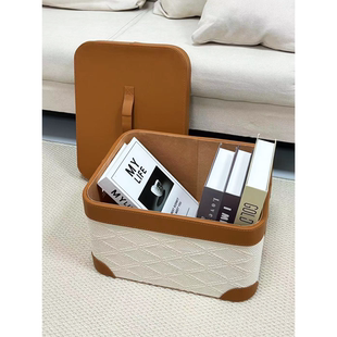 大容量收纳箱多功能零食杂物玩具书籍布艺收纳筐皮质车载储物盒