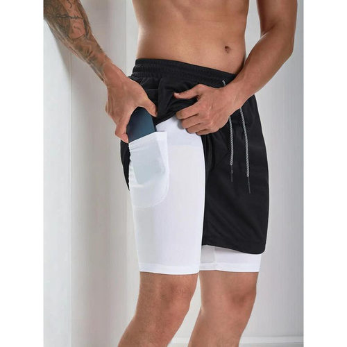 R 47981 Double Layer Quick Dry Gym Shorts 双层速干健身短裤