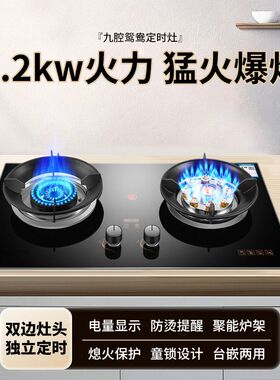 新飞燃气灶煤气灶家用双灶嵌入式天然气灶台式液化气灶猛火炉具