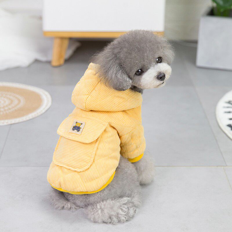 中小型宠物衣服冬季新款超厚灯芯绒棉衣比熊泰迪猫猫狗狗保暖棉衣