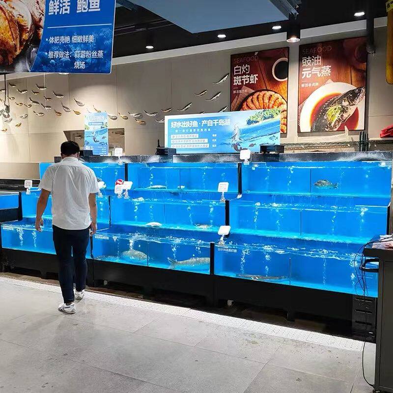 海鲜池商用制冷All单层贝类池移动海鲜鱼缸超市饭店鱼池可