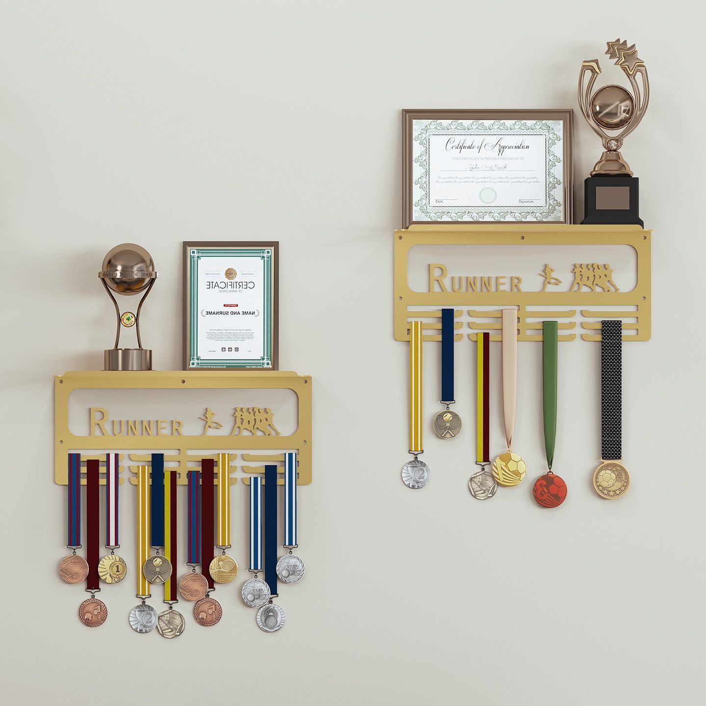 免打孔奖牌奖杯展示架体育运动金牌KEEP勋章收纳架挂墙创意置物架