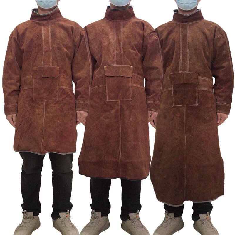 牛皮电焊工作服防烫耐高温防辐射二保焊氩弧焊焊工围裙焊接防护服