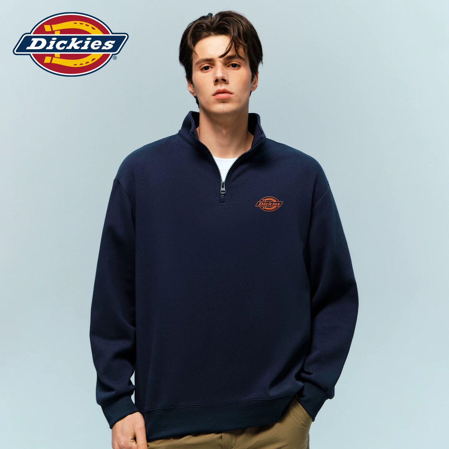 Dickies男士立领半拉链卫衣2026春季新款外套宽松休闲春装上衣潮A