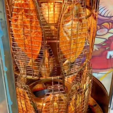 全自动烤鱼炉厂家直销旋转烤鱼电热节能850烤鸭商用木炭燃气烤炉