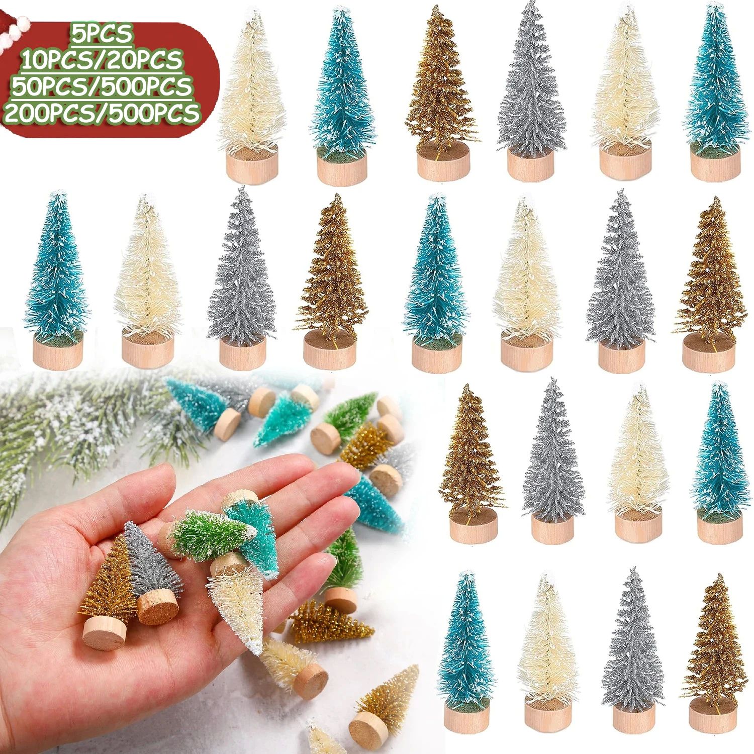 5/500pcs Mini Christmas Tree Small Artificial Christmas Tree