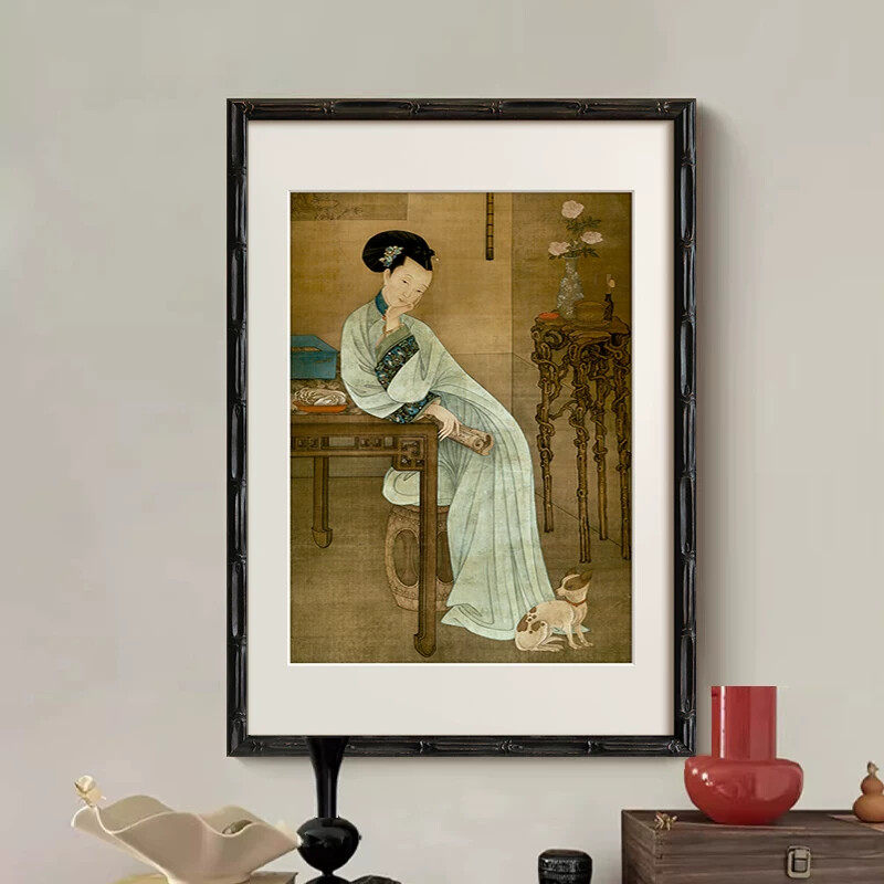 宋代美学软装挂画仕女图新中式复古玄关柜装饰画古典人物艺术壁画