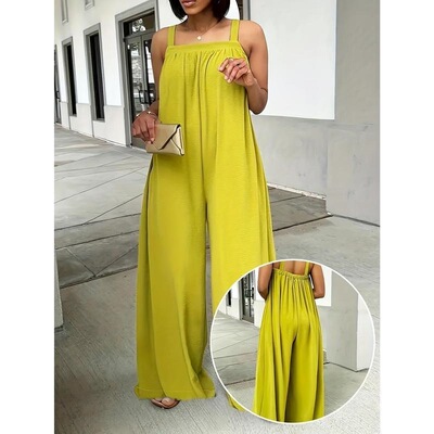 Plus Size WomenS OffShoulder Sleeveless WideLeg Jumpsuit