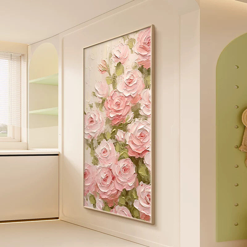 法式奶油风玄关走廊过道挂画高级感入户入门客厅壁画装饰画落地画