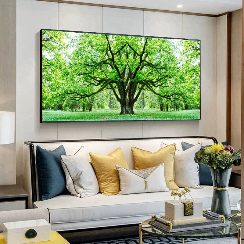 网红风水装饰画森林大树现代简约挂画沙发背景后面墙壁画招财客厅