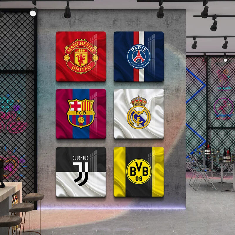 足球明星挂画俱乐部欧洲杯壁画C罗装饰画体育彩票店墙面装饰墙贴