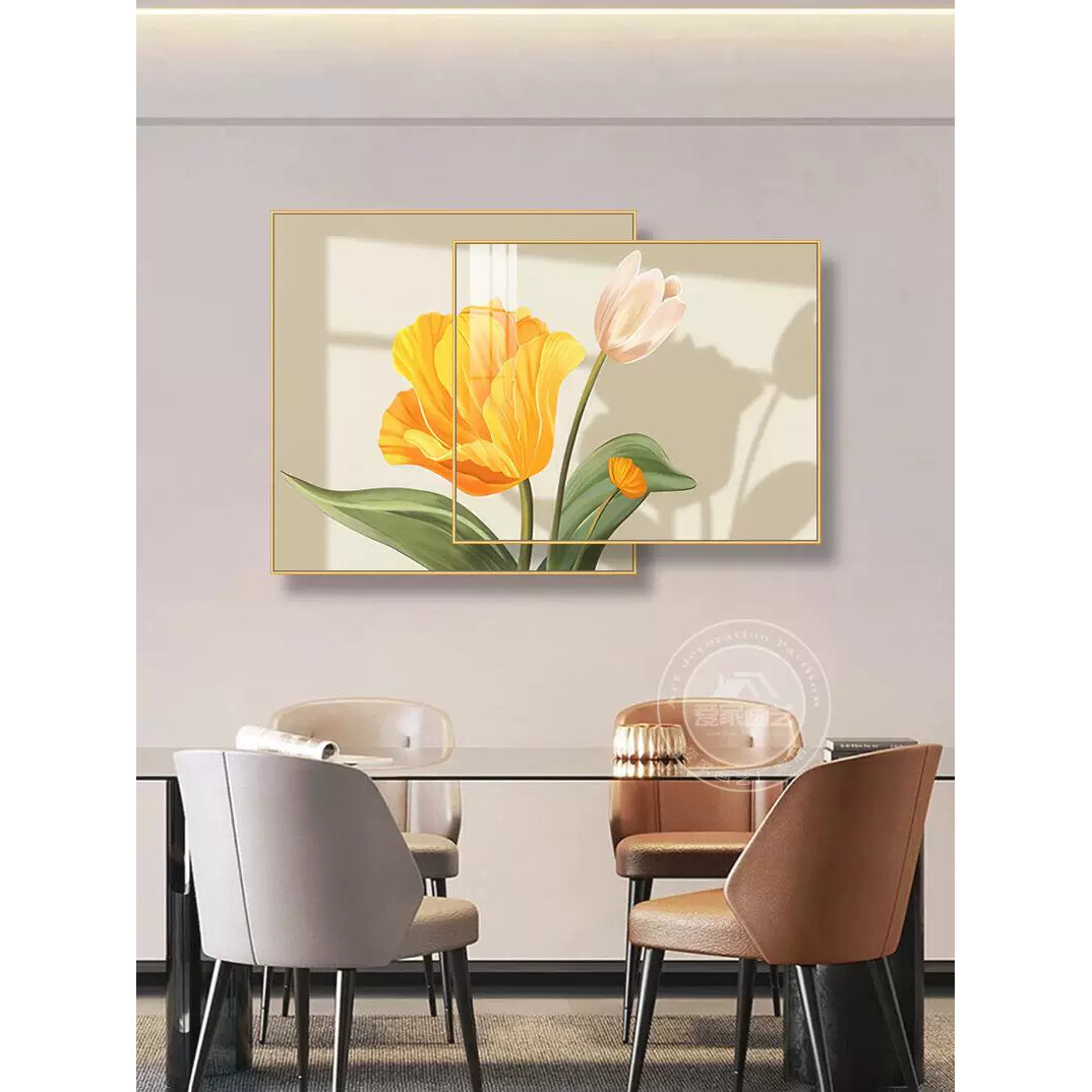 室内饭厅墙壁挂画餐厅装饰画挂画餐厅背景墙壁画大白墙高级感挂画