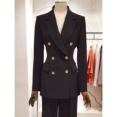 外套两件套高级套装 气质通勤双排扣西装 女西服 修身 2026春秋新款