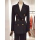 外套两件套高级套装 气质通勤双排扣西装 女西服 修身 2026春秋新款